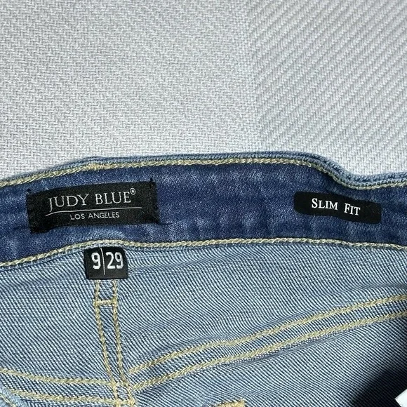 Judy Blue High Rise Slim Fit Jeans 9/29 Distressed Stretch Denim Medium Wash - Picture 4 of 16